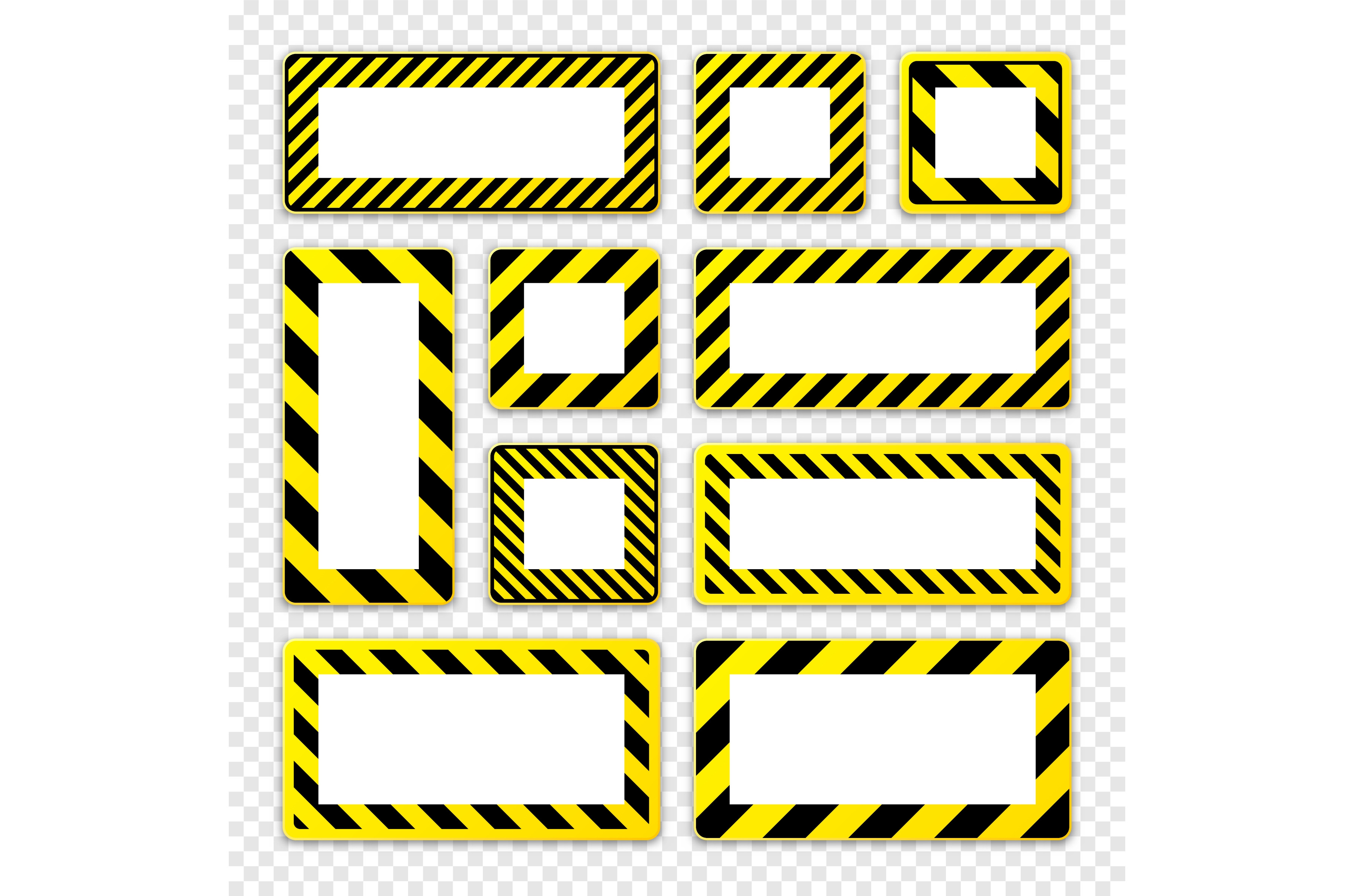 Various blank warning signs with | Object Illustrations ~ Creative Market