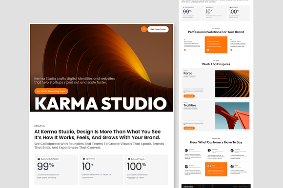 Karma Creative Agency Landing Page