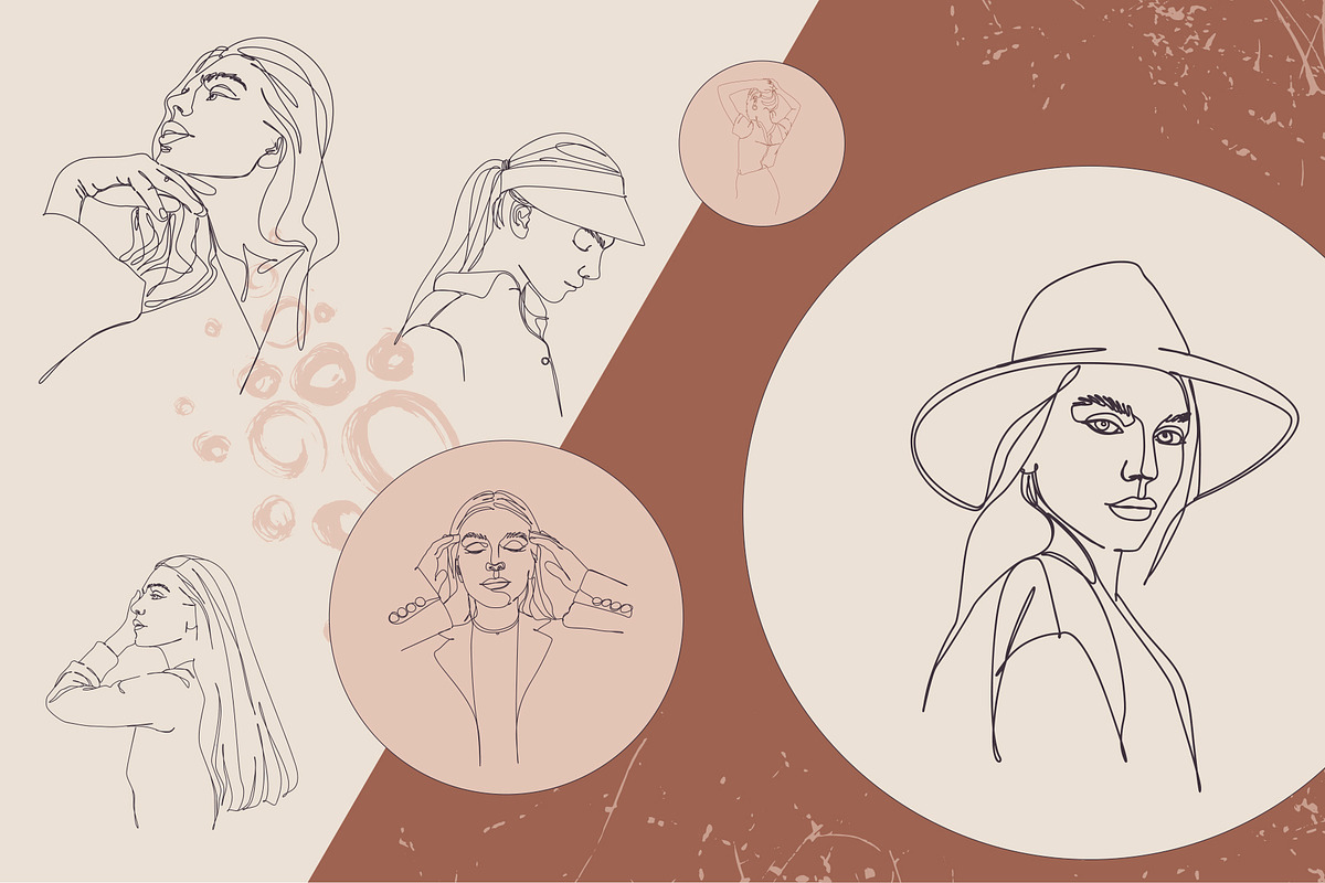 Woman. Vector line art, a Texture Illustration by Re_Margarita_Art (Photo 3 of 5)