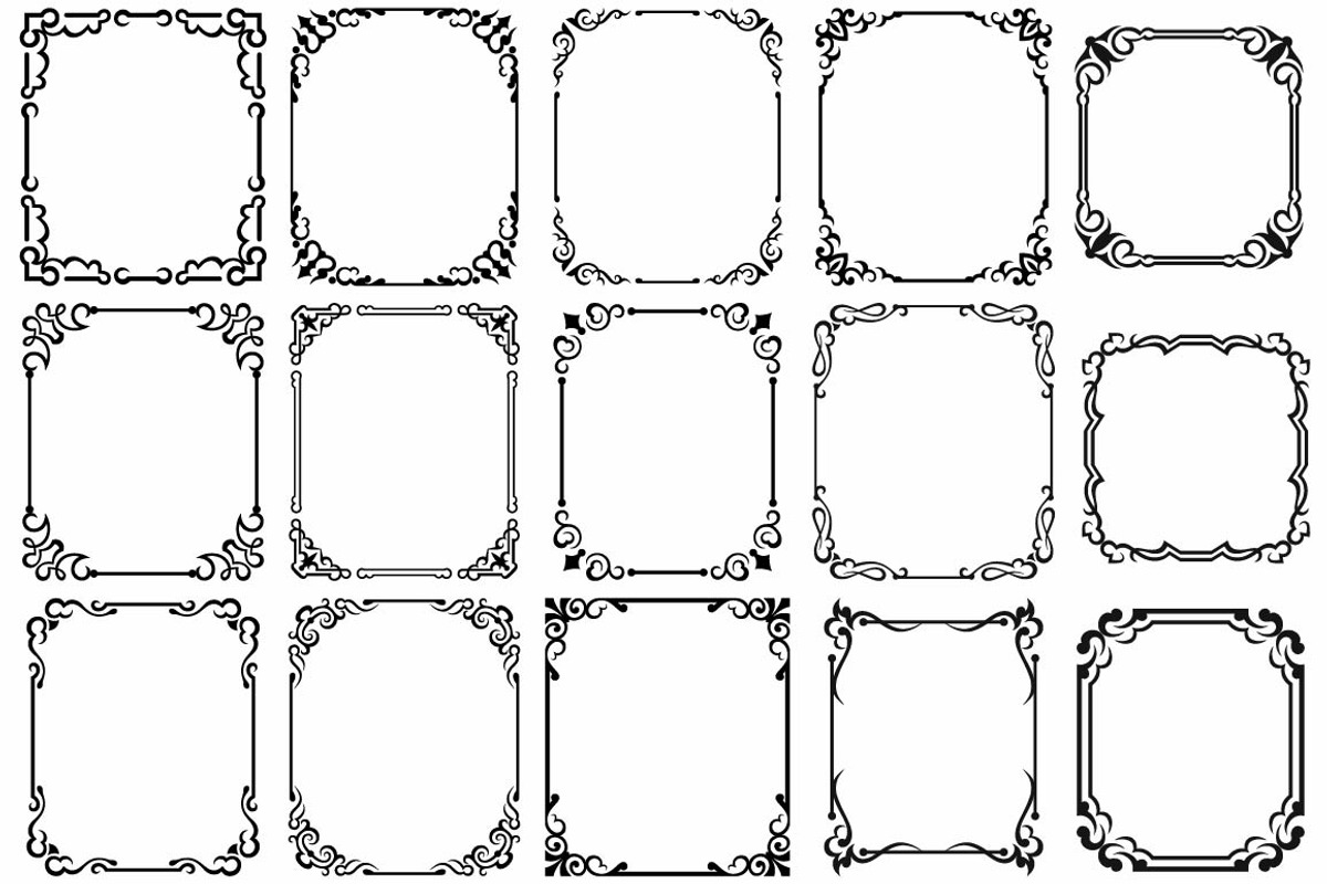 Vintage frames, a Pattern Graphic by LineworkStock (Photo 7 of 12)