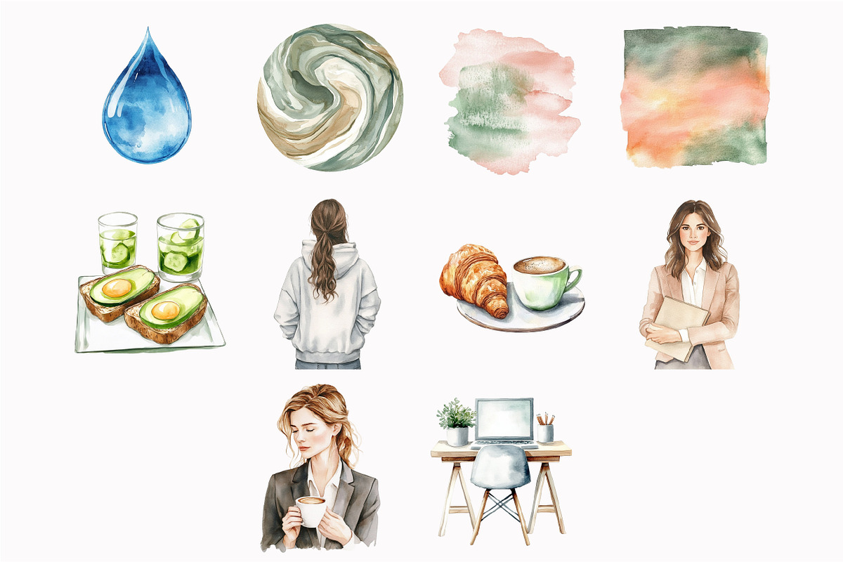Watercolor Spring Wealth & Goals Cli, an Illustration by Design Market (Photo 5 of 5)