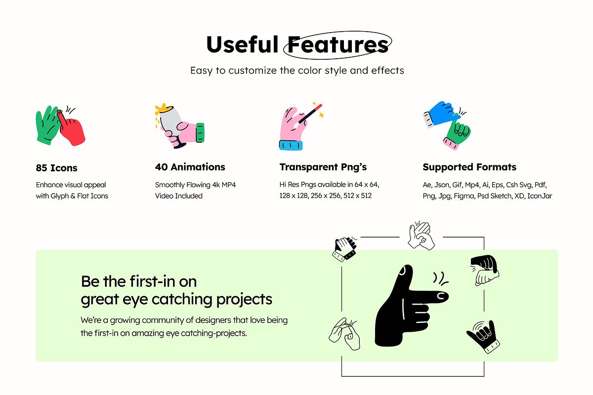 Animated Hand Icons, a Duotone Icon by Prosymbols (Photo 2 of 12)