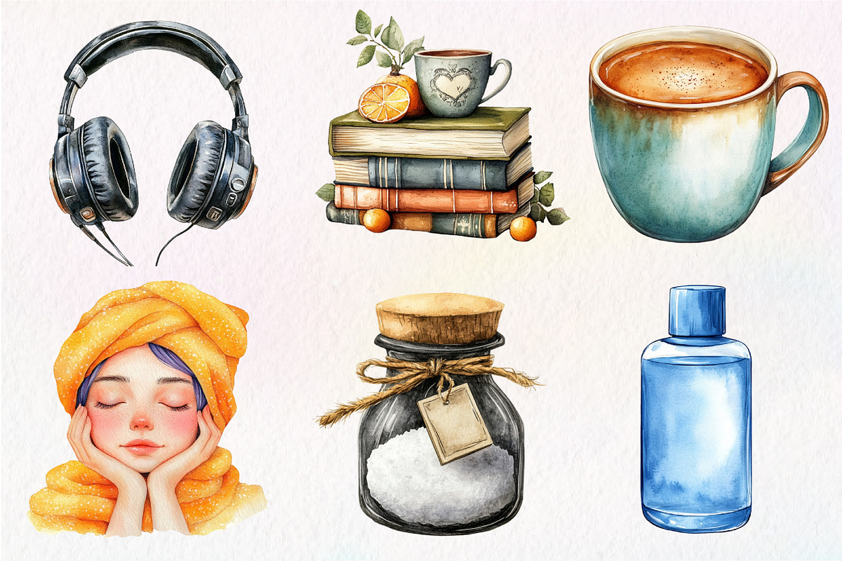 Cozy Self Care Clipart Bundle, an Illustration by Dream Creation (Photo 6 of 6)