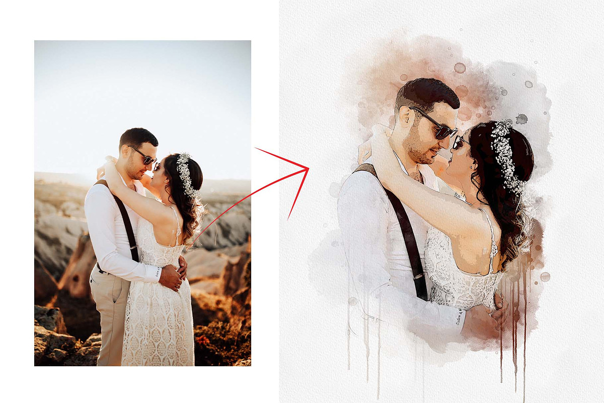 Wedding Watercolor Art Photo Effect, an Action Add-On by MRI STUDIO (Photo 10 of 22)