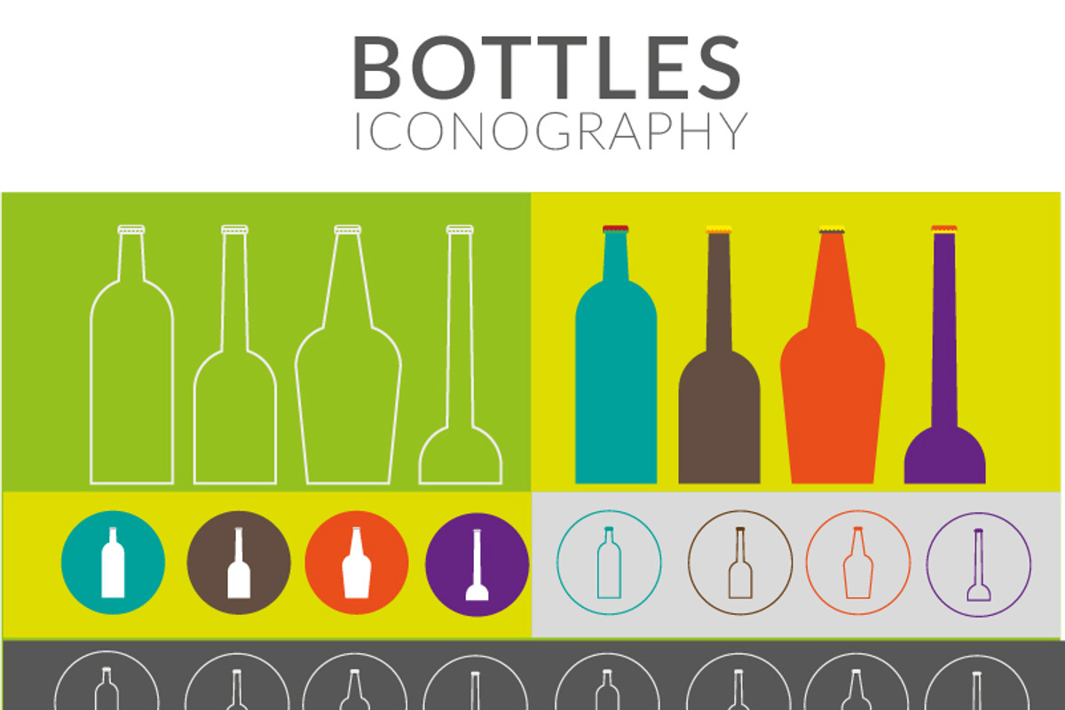 BOTTLES ICONOGRAPHY, an Outline Icon by SUBCUTANEO STORE (Photo 1 of 2)