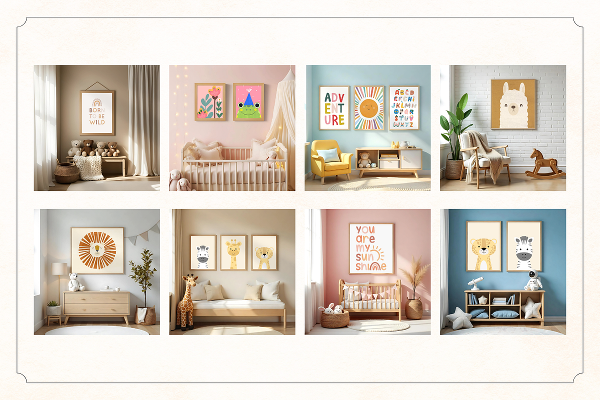 50 Kids Nursery Mockups for Canva, a Household Mockup by Matisse Studio (Photo 4 of 10)