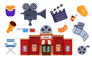Movie theater. Cinema building icon, an Illustration by Valerie Bodnar
