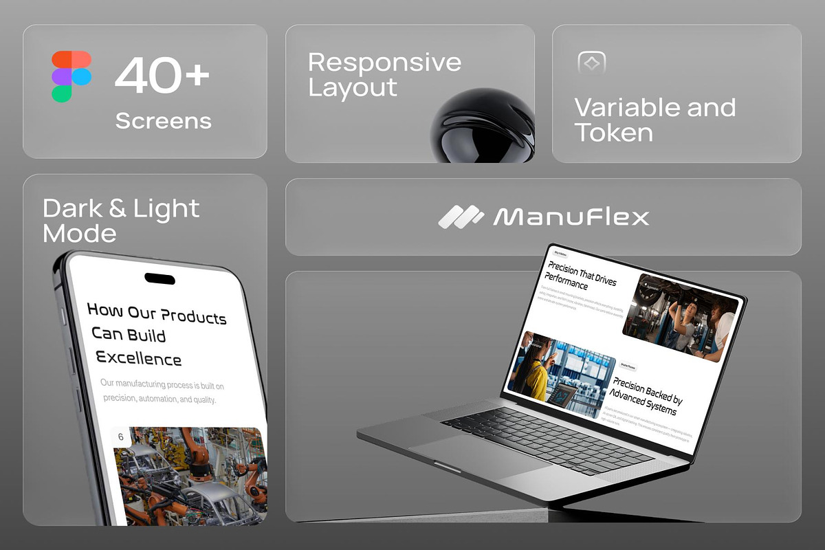ManuFlex Advanced Manufacturing, an UI Kit Template by Creative Perspective (Photo 2 of 7)