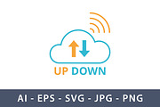 Cloud Data Transfer Up Down, a Branding & Logo Template by Saba Vector (Thumbnail 1 of 3)