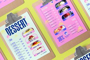 Light Blue Y2K Dessert Food Menu