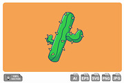 Cowboy Cactus Cartoon Vector Icons, an Object Illustration by Artstorystudio (Thumbnail 1 of 3)