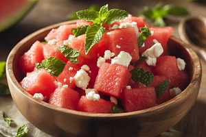 Refreshing watermelon salad, a Food & Drink Photo by MistyDay