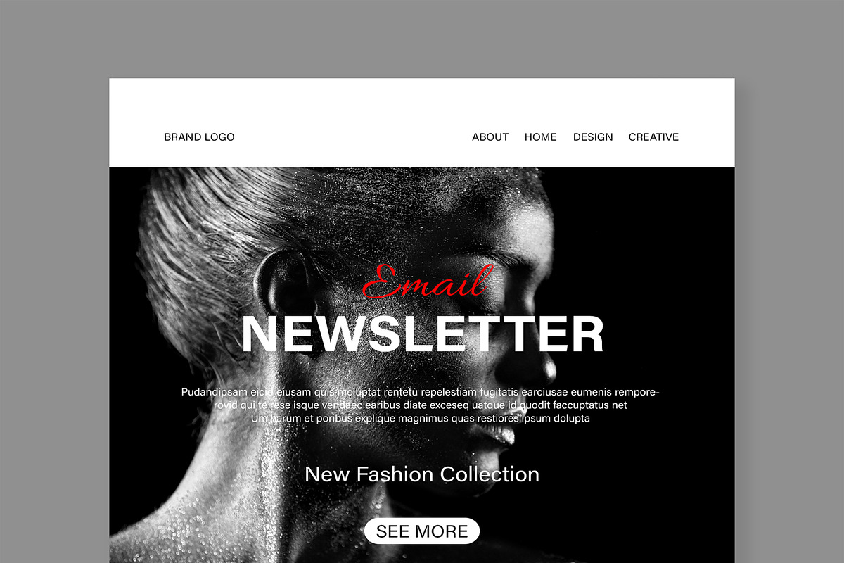 Fashion Email Newsletter Layout, an UI Kit Template by MightyDesign (Photo 2 of 8)