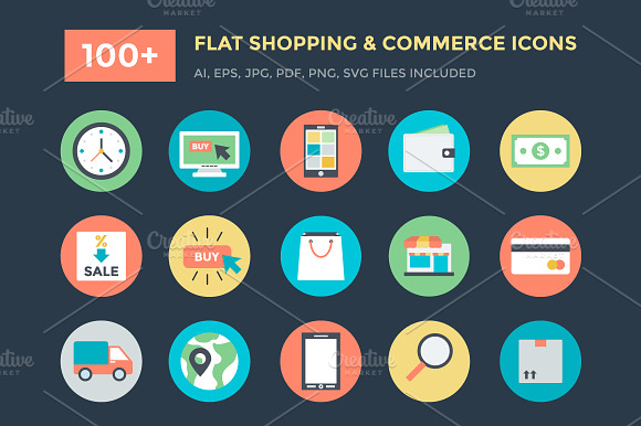 100 Shopping And Commerce Icons