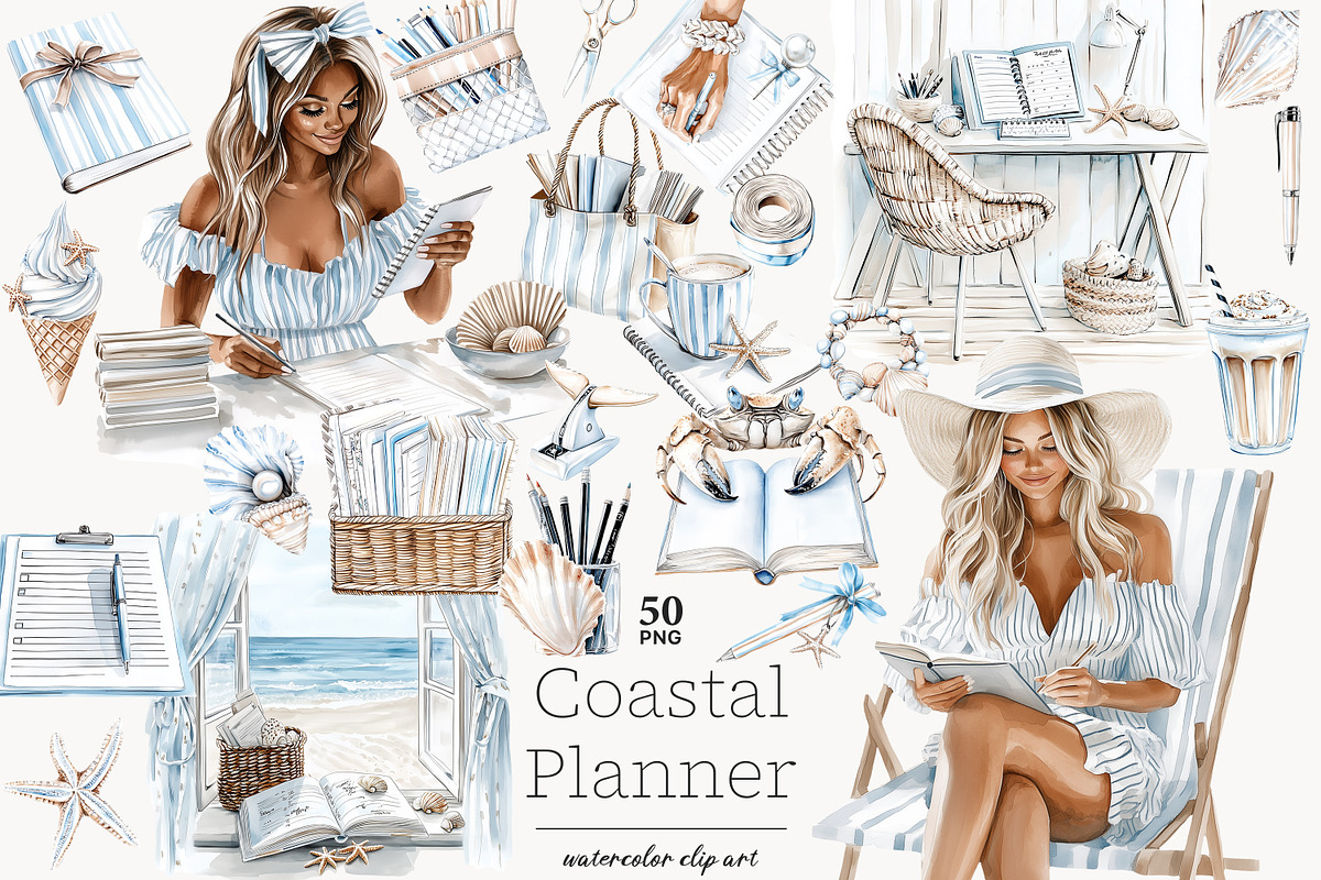 Summer Beach Clipart Collection, a Person Illustration by GlamArtZhanna (Photo 1 of 8)