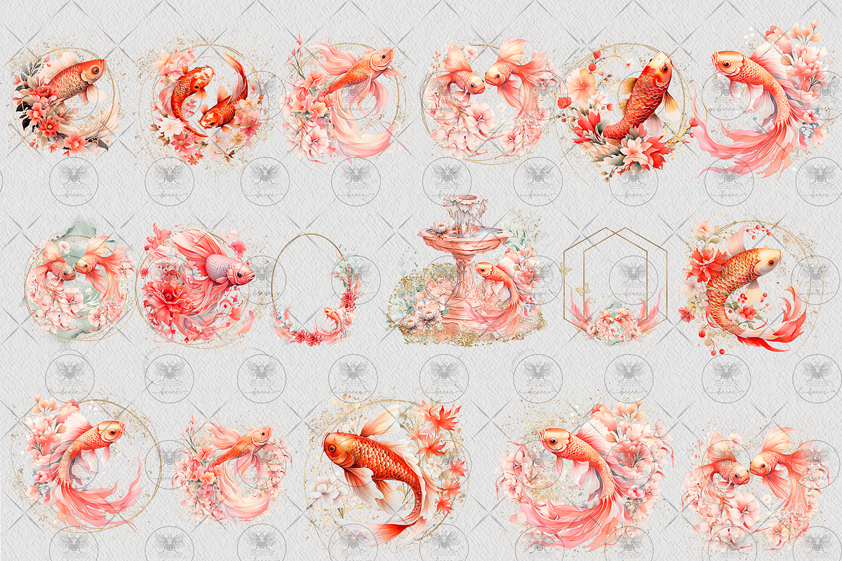 Carp Koi Animals Clipart, an Illustration by BigCakeBee (Photo 4 of 5)