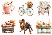 Watercolor Autumn Serenity Clipart, an Illustration by OK Design (Thumbnail 3 of 5)