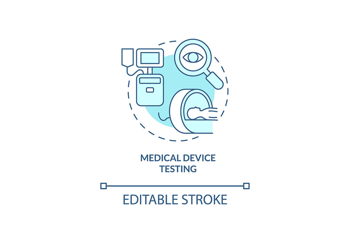 Medical device testing icon, an Outline Icon by IMG Visuals