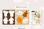 Cozy autumn clipart set, an Animal Illustration by elena.sevrina (Thumbnail 3 of 10)