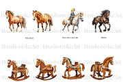 Watercolor Horse Clipart, Pony PNG, an Animal Illustration by BrushstrokeArtGB (Thumbnail 5 of 9)