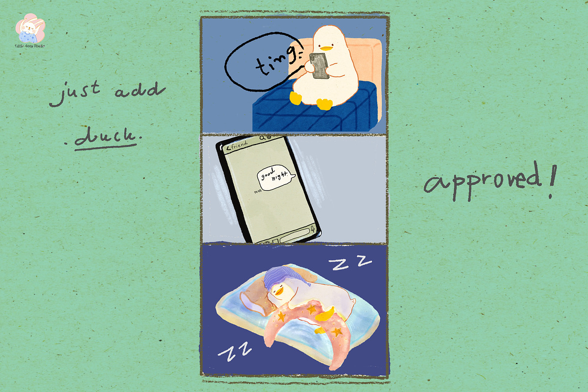 Little Ducky Action Poses PNGClipart, a Decorative Illustration by Annyillustration (Photo 5 of 5)