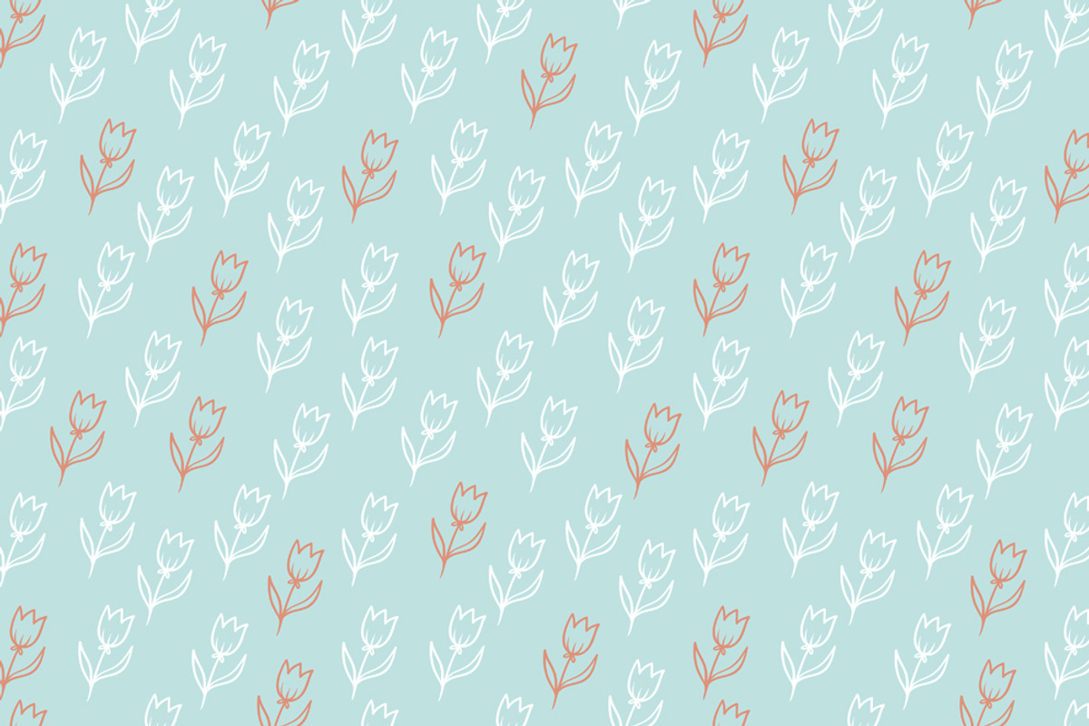 Set of simple floral patterns preview 5