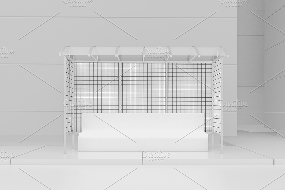 Bus Station Mockup, an Advertising Mockup by Qaleb Studio (Photo 1 of 2)