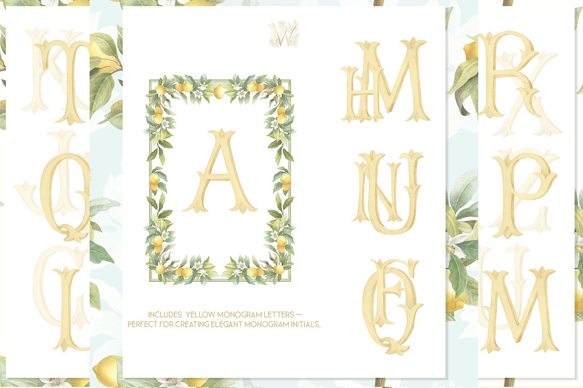 Lemon Watercolor Amalfi Collection, a Decorative Illustration by WonderWonder (Photo 12 of 18)
