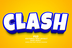 Clash PSD 3d Editable Text Effect