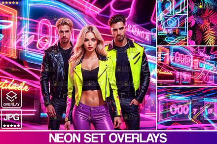 Neon Photoshop overlays backdrops, an Object Graphic by 2SUNS