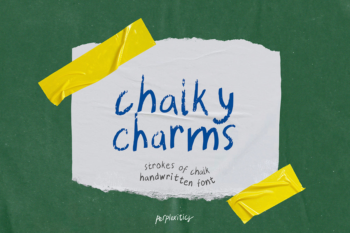 Chalky Charms Handwritten Font, a Handwritten Font by Perplexitics (Photo 1 of 7)
