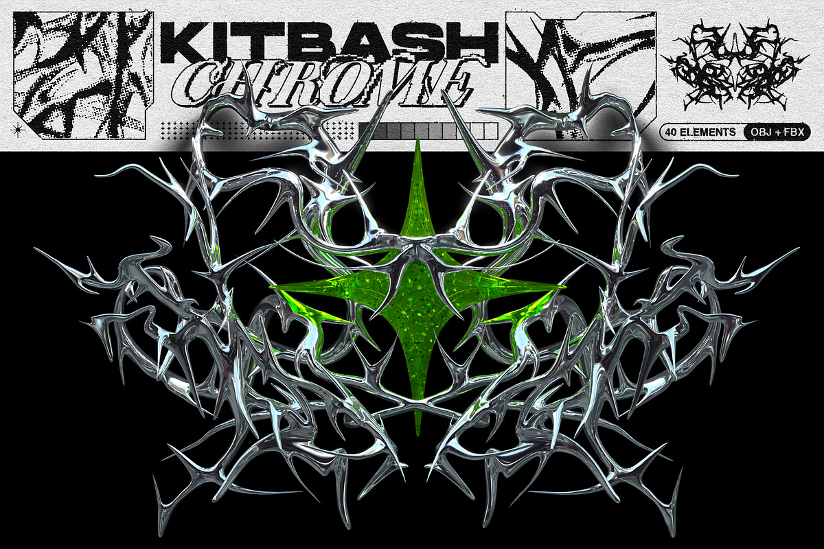 Chrome Style Kitbash, an Object 3D Model by MiksKS (Photo 1 of 10)