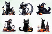 Cat Black Halloween Sublimation, an Illustration by Creative Art (Thumbnail 2 of 5)