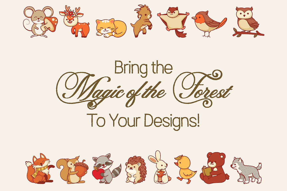 Whimsical Forest Friend - Vector Set, an Animal Illustration by Invisual Studio (Photo 9 of 9)