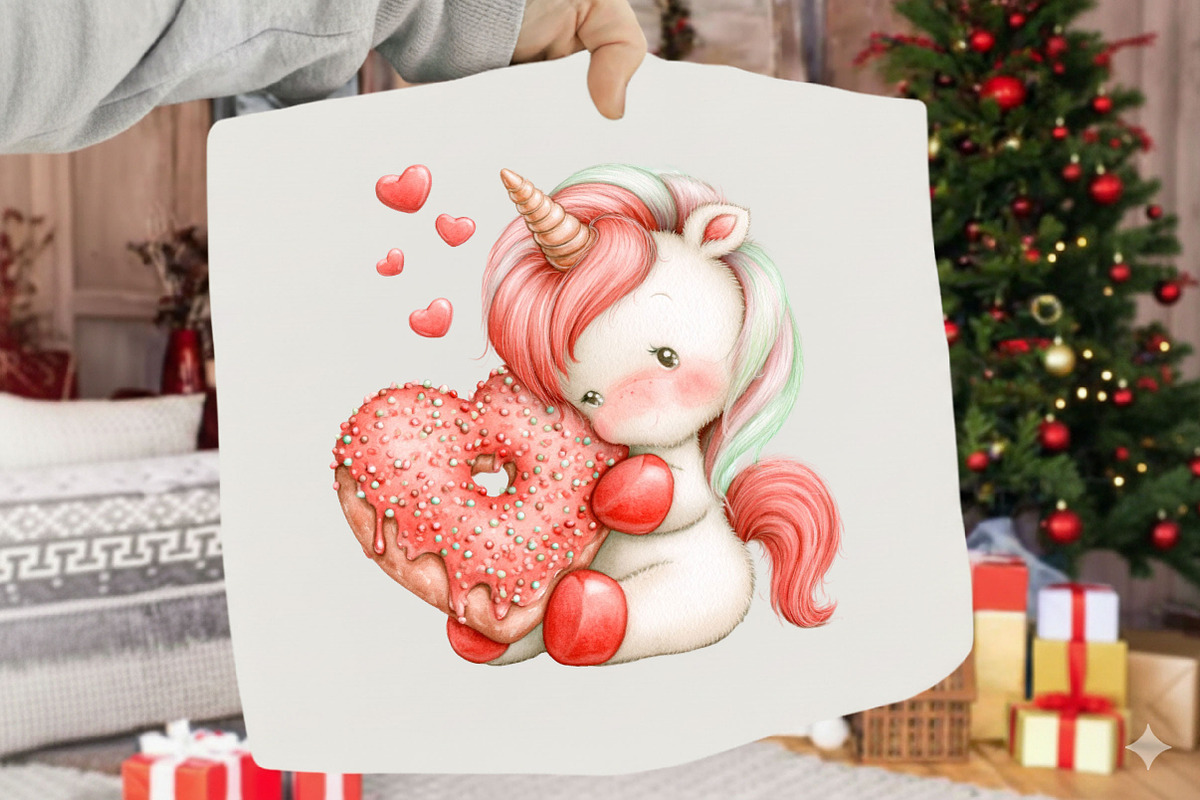 Whimsical Valentine Unicorn Clipart, an Animal Illustration by SVGArt (Photo 5 of 5)