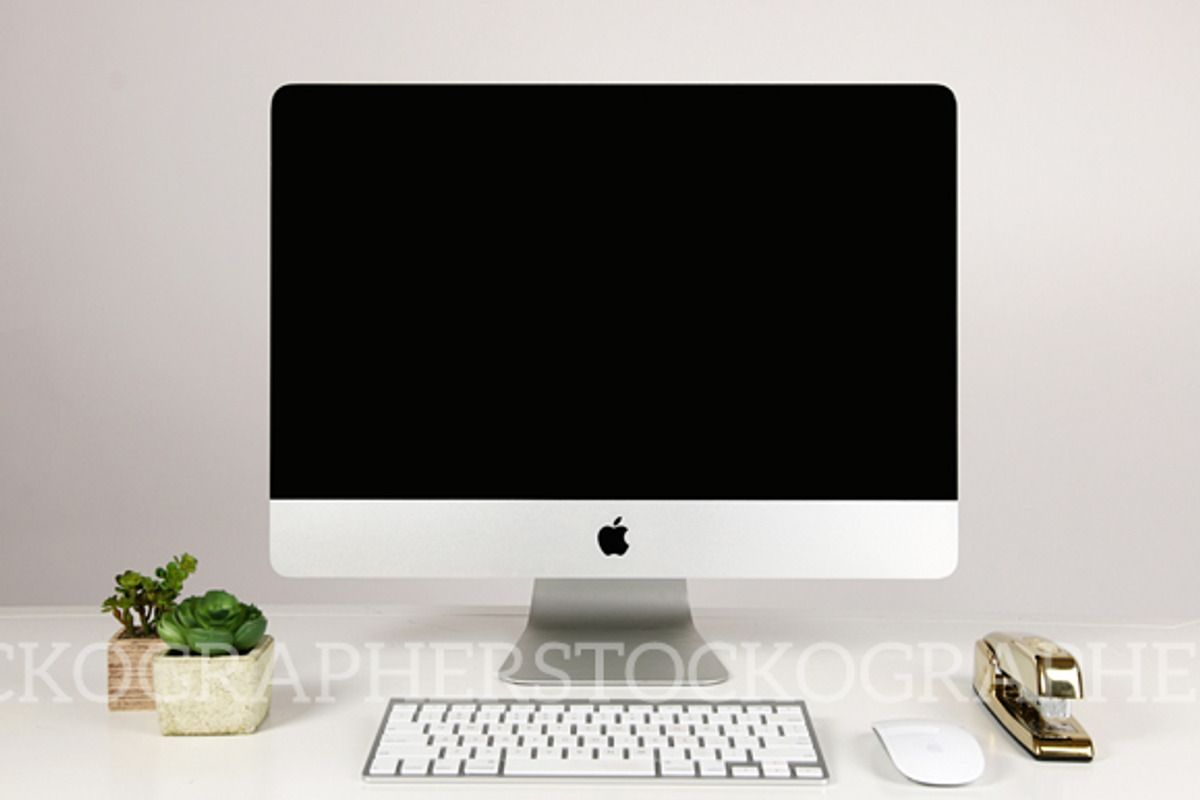 Styled Stock Imac Gold Stapler, a Mac Mockup by Stockographer