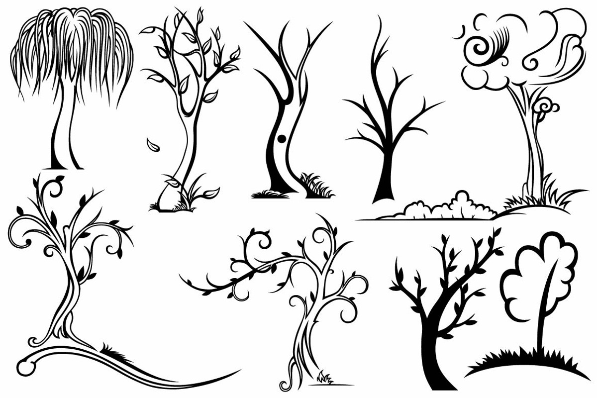 Many trees, a Decorative Illustration by LineworkStock (Photo 2 of 3)