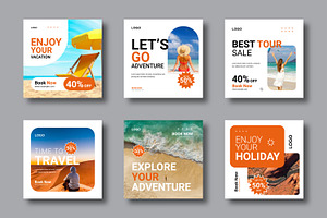 Travel Social Media Post Layout, a Social Media Template by MightyDesign