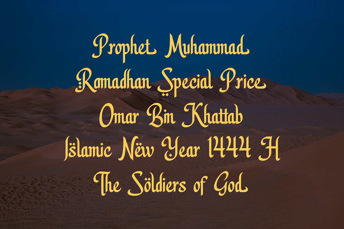 Hello Ramadhan - Arabic Display Font, a Font by Pixesia Studio (Photo 10 of 15)