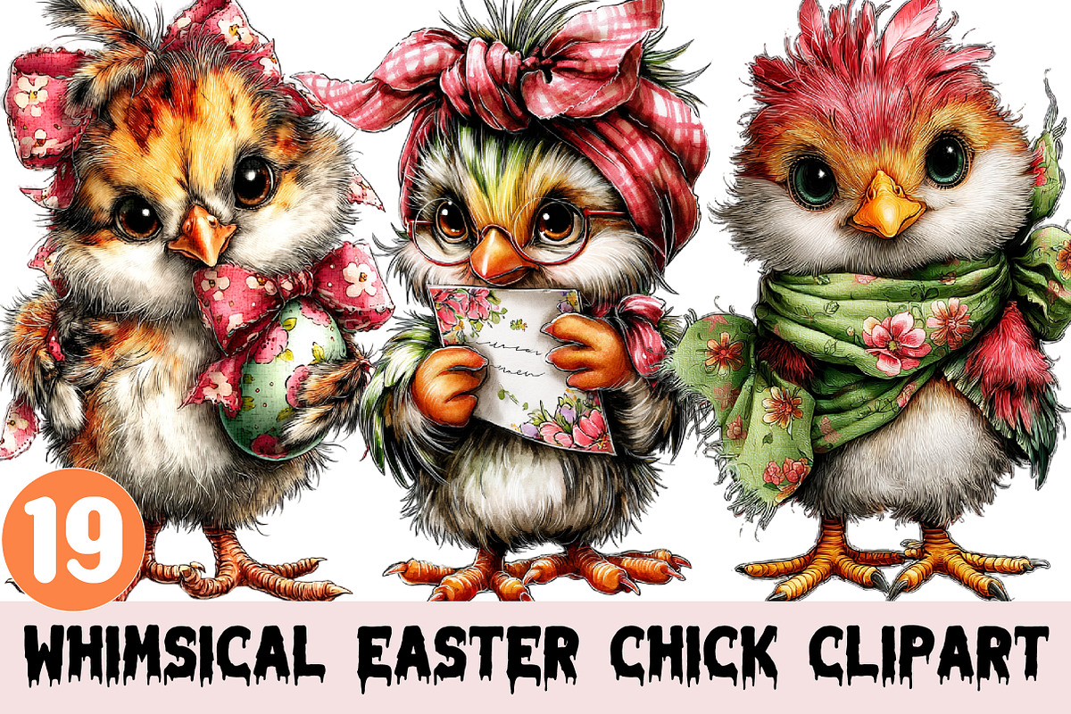 Whimsical Easter Chick Clipart, a Graphic by CitraGraphics (Photo 1 of 4)