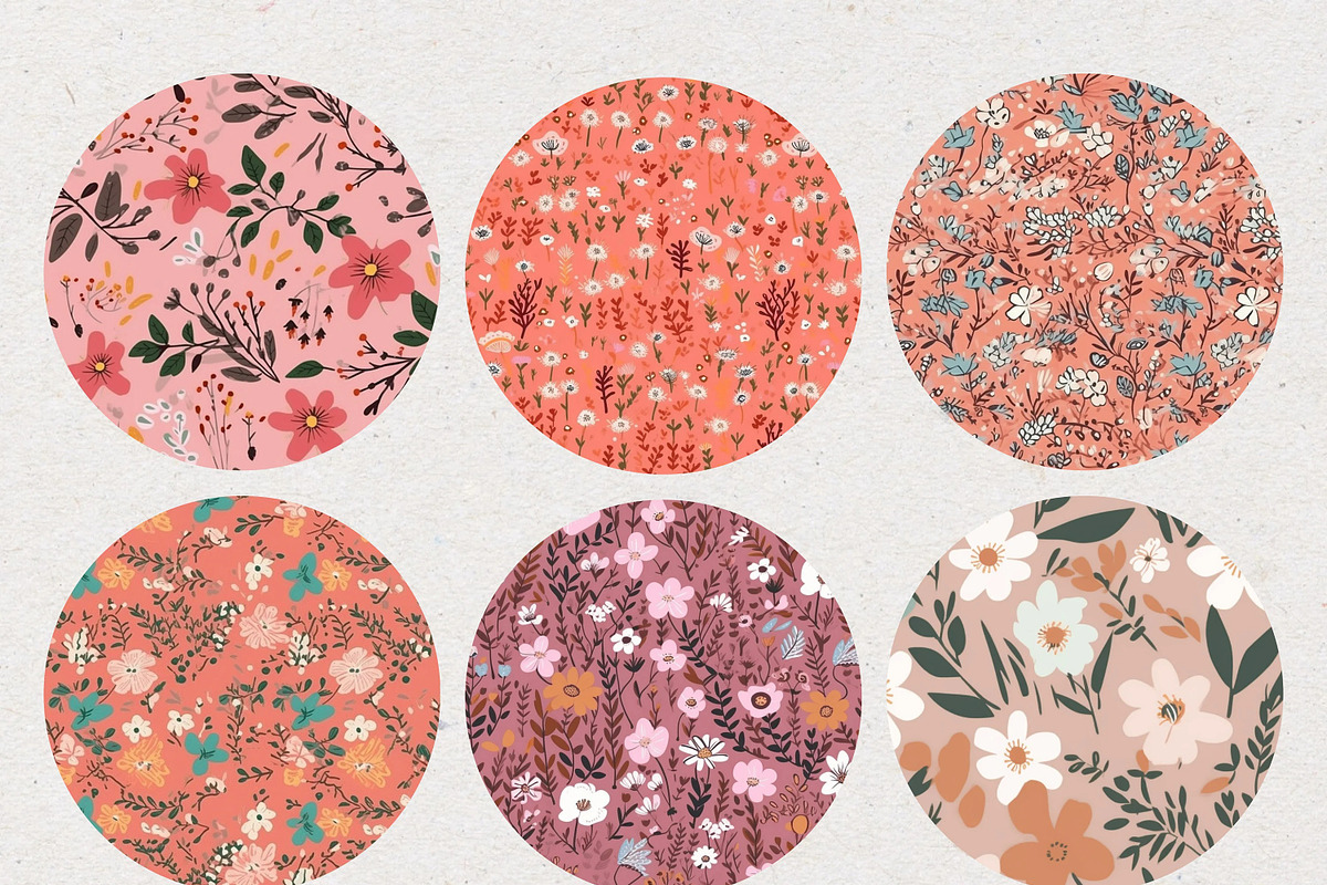 Ditsy Pink Flower Seamless Patterns, a Pattern Graphic by Natural Planners (Photo 3 of 5)