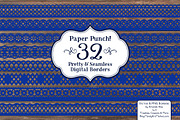 Royal Blue Lace Clipart Borders, an Illustration by Amanda Ilkov (Thumbnail 2 of 5)