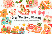 Cozy Christmas Morning Clipart, a Seasonal Illustration by TumblerArtDS (Thumbnail 1 of 3)