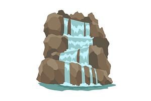 Cartoon river cascade, an Illustration by Things for designers