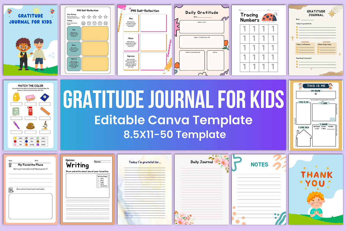 GRATITUDE JOURNAL FOR KIDS Interior, a Presentation Template by Designmela01 (Photo 1 of 5)