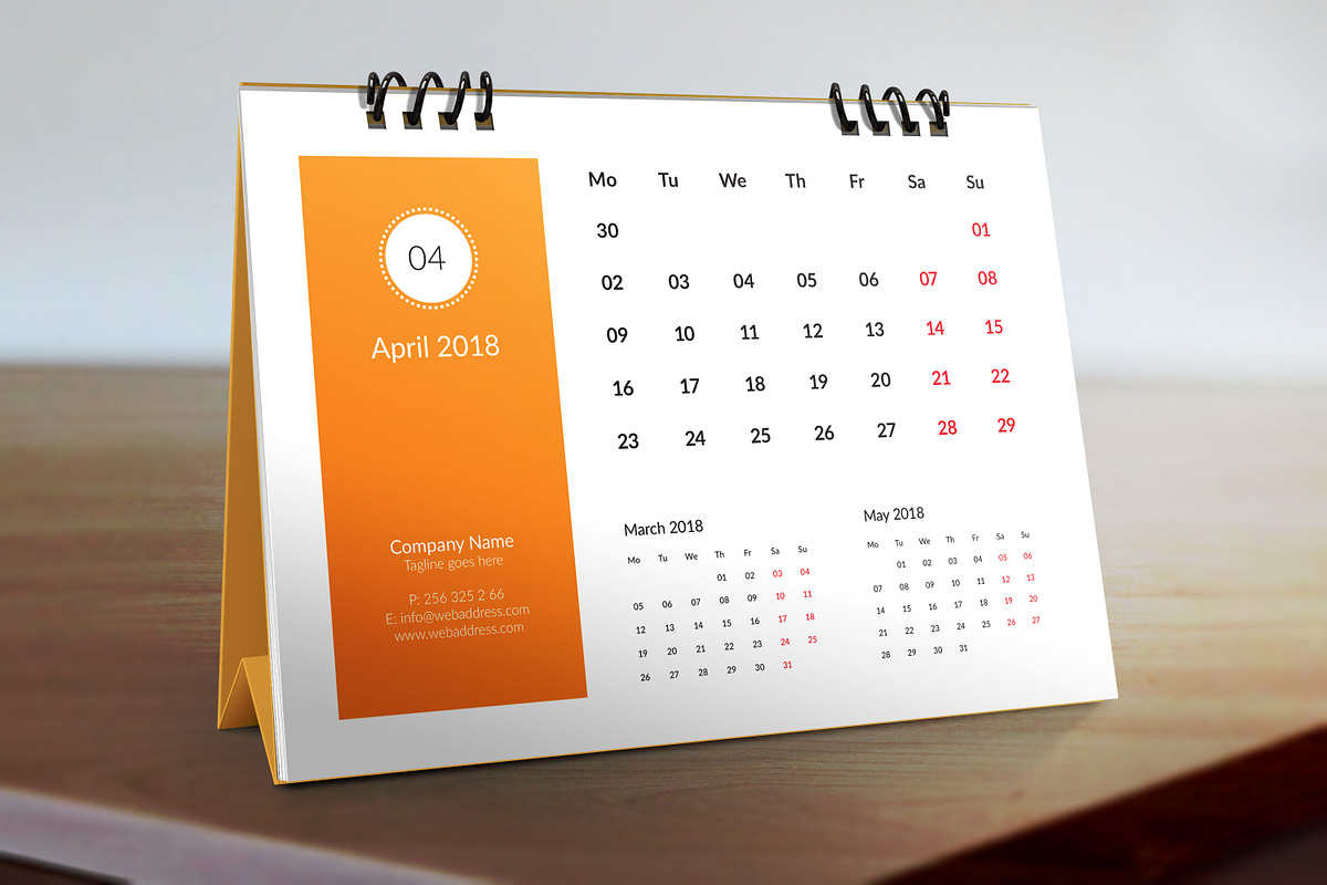 2018 Desk Calendar template, a Stationery Template by graphicbox (Photo 4 of 6)
