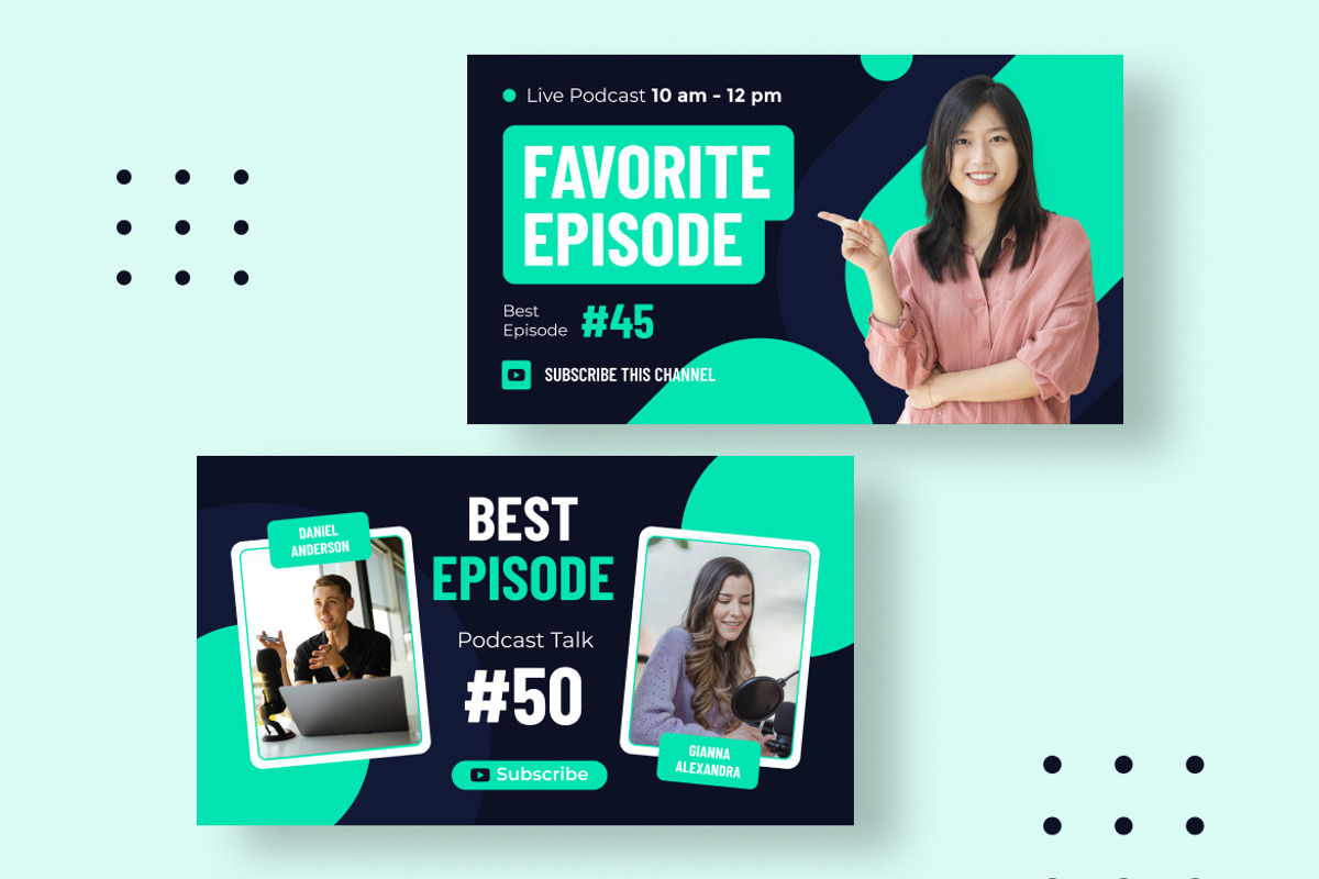 Podcast Youtube Thumbnail, a Social Media Template by Formatika Studio (Photo 1 of 2)