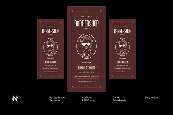 Brown Vintage Barbershop Banner preview 5