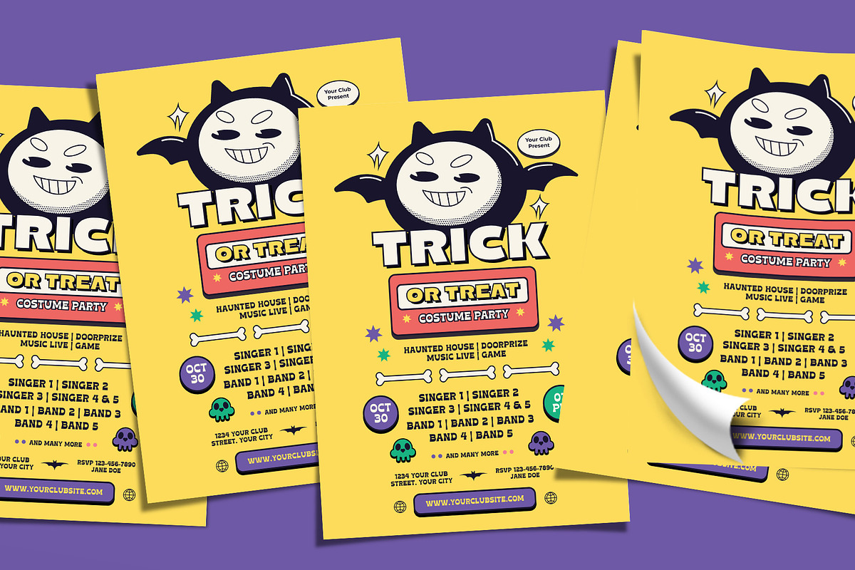 Trick or Treat Party Flyer Template, a Flyer Template by Tiptop Graphic (Photo 4 of 5)