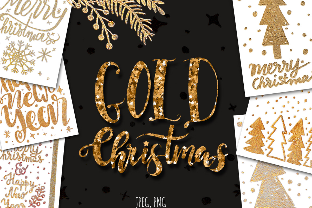 Gold Christmas., a Decorative Illustration by redstudio (Photo 1 of 10)